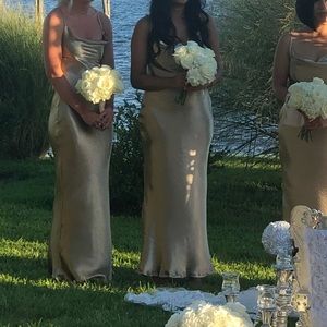 Gold Satin Dress (Ankle Length)